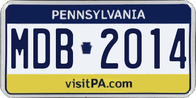 PA license plate MDB2014
