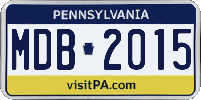 PA license plate MDB2015