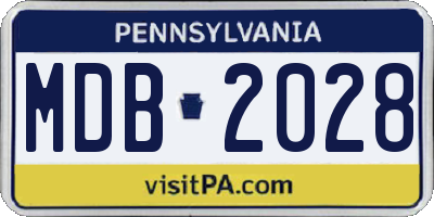 PA license plate MDB2028