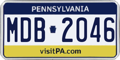 PA license plate MDB2046