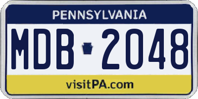 PA license plate MDB2048