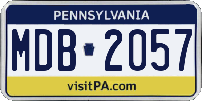 PA license plate MDB2057