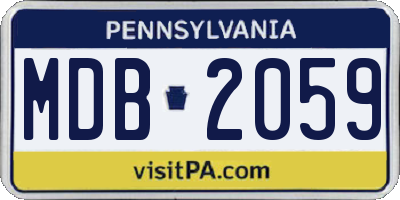 PA license plate MDB2059
