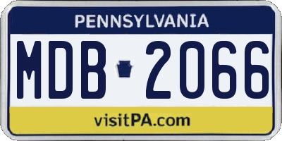 PA license plate MDB2066