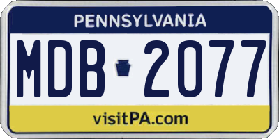 PA license plate MDB2077