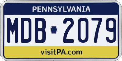 PA license plate MDB2079