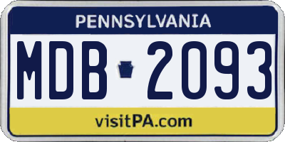 PA license plate MDB2093