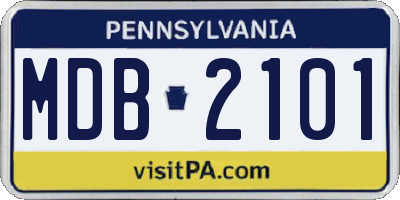 PA license plate MDB2101