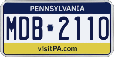 PA license plate MDB2110