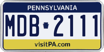 PA license plate MDB2111