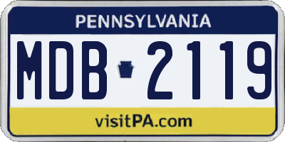 PA license plate MDB2119