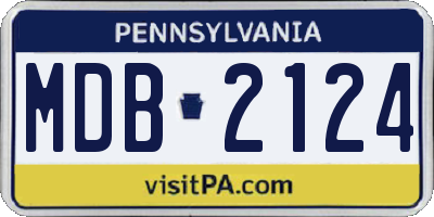 PA license plate MDB2124