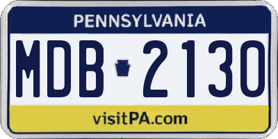 PA license plate MDB2130