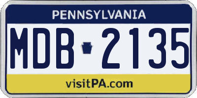 PA license plate MDB2135