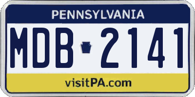PA license plate MDB2141