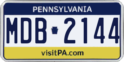 PA license plate MDB2144