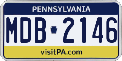 PA license plate MDB2146