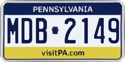 PA license plate MDB2149