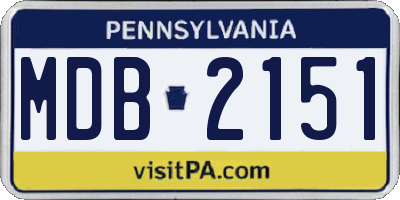 PA license plate MDB2151