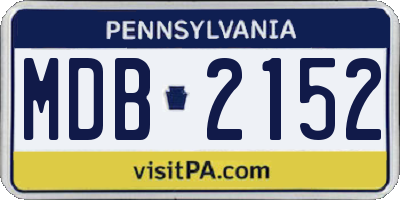 PA license plate MDB2152