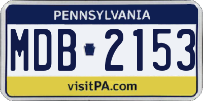 PA license plate MDB2153