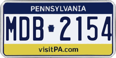 PA license plate MDB2154