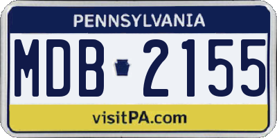 PA license plate MDB2155