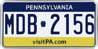 PA license plate MDB2156