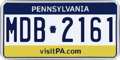 PA license plate MDB2161