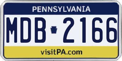 PA license plate MDB2166