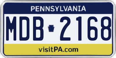 PA license plate MDB2168