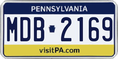 PA license plate MDB2169