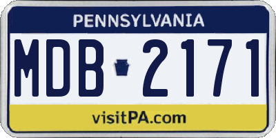 PA license plate MDB2171