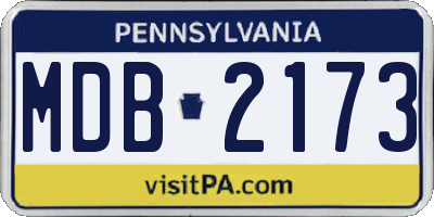 PA license plate MDB2173