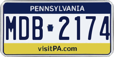 PA license plate MDB2174