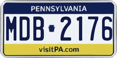 PA license plate MDB2176