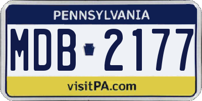 PA license plate MDB2177
