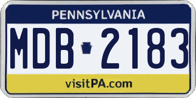PA license plate MDB2183