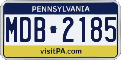 PA license plate MDB2185