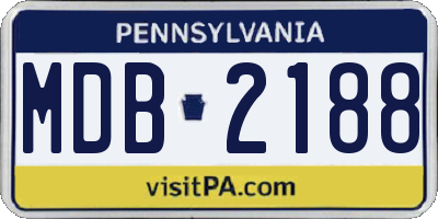 PA license plate MDB2188