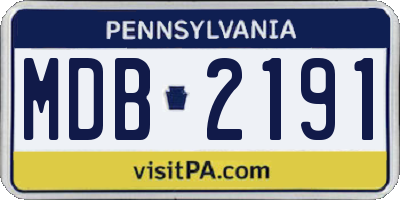 PA license plate MDB2191