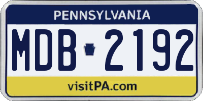 PA license plate MDB2192