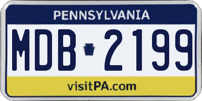 PA license plate MDB2199