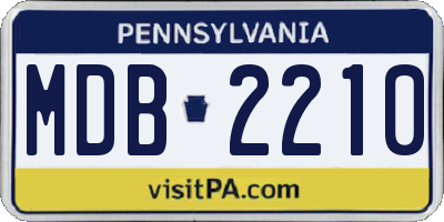 PA license plate MDB2210