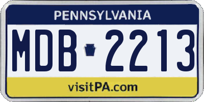 PA license plate MDB2213