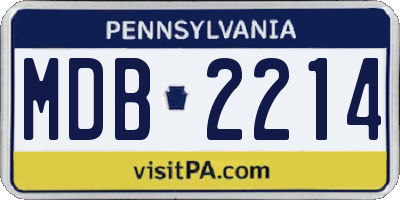 PA license plate MDB2214