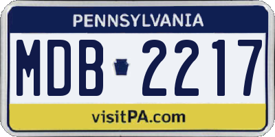 PA license plate MDB2217