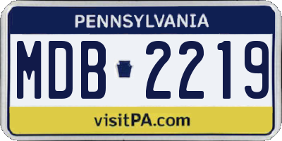 PA license plate MDB2219