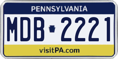 PA license plate MDB2221
