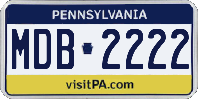 PA license plate MDB2222